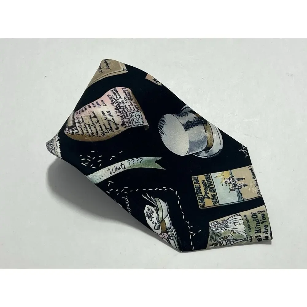 Vintage 1995 Nicole Miller Father of the Bride Wedding Theme Silk Neck Tie
